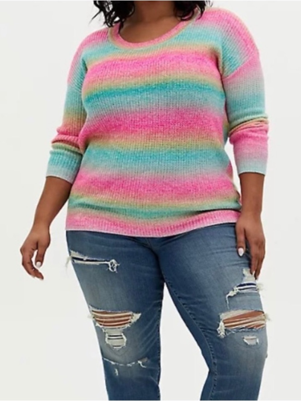 Torrid Rainbow Knit Tunic Sweater Sz 1